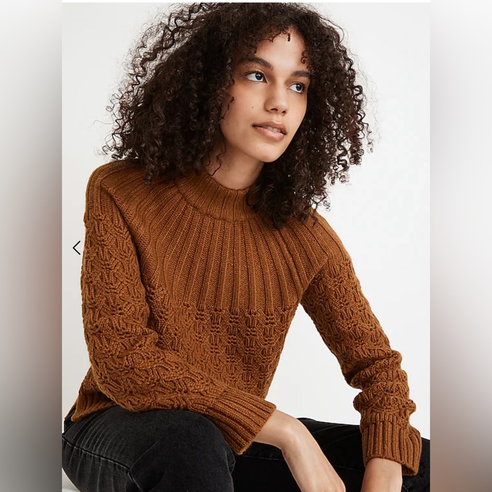 Madewell Pointelle Stitch Mock Neck Sweater